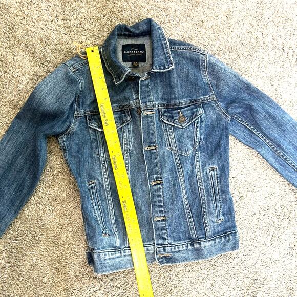 Lucky Women's Jean Jacket Size S/P Distressed - Picture 3 of 7